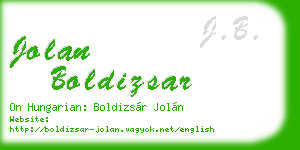 jolan boldizsar business card